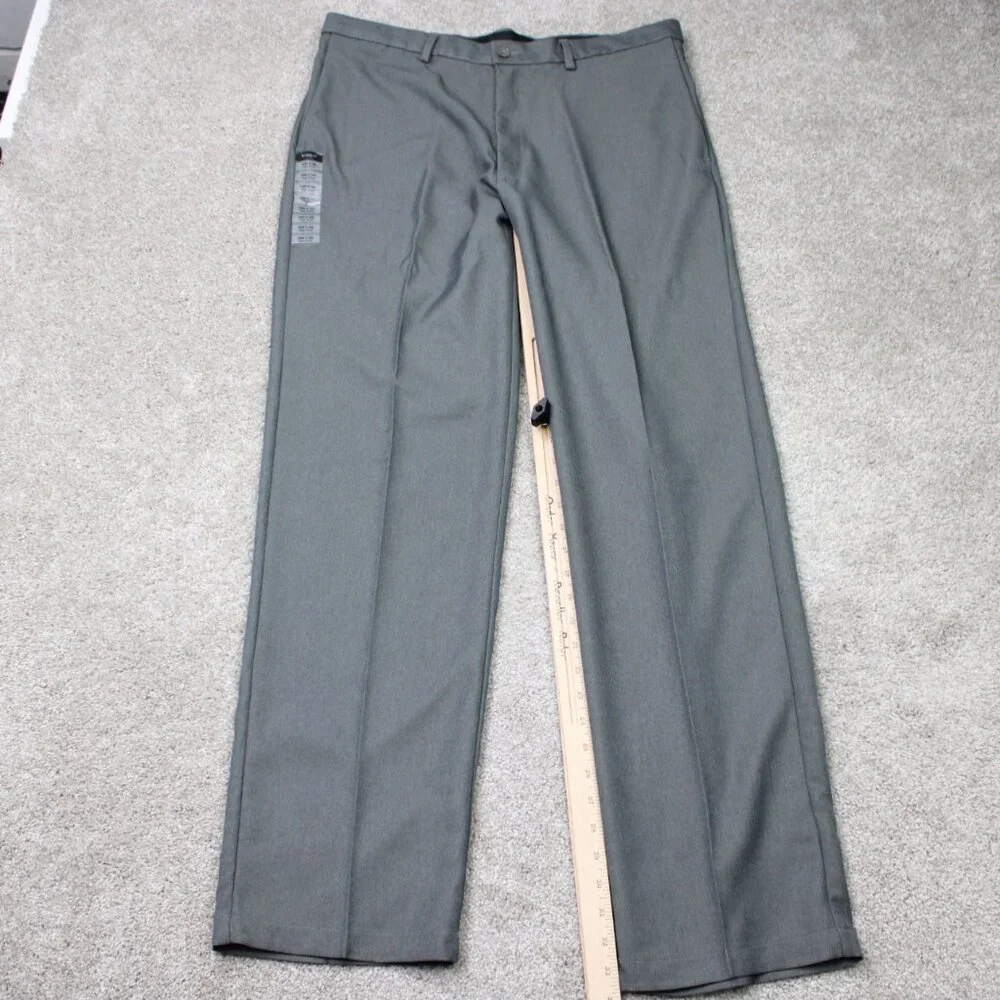 Haggar‎ Pants NWT Mens 36x34 Gray Cool 18 Classic Fit Flat Front Non-Iron Flex